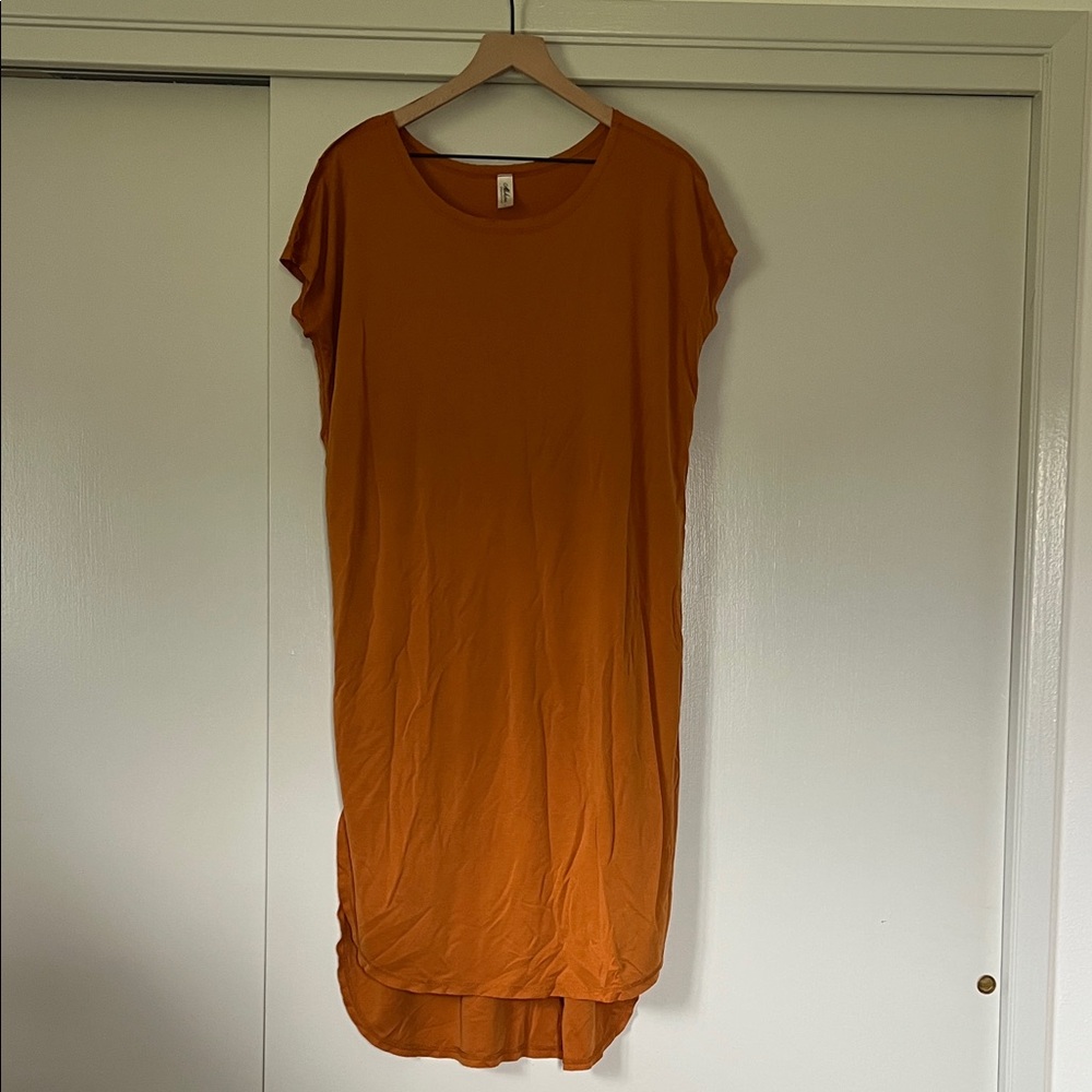 Orange Casual T-Shirt Dress